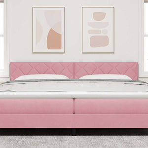 LED Kopfteil Rosa Samt 200 cm