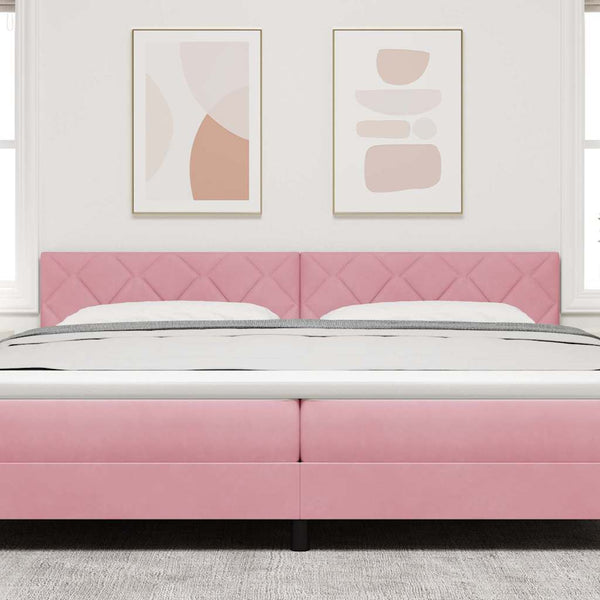 LED Kopfteil Rosa Samt 200 cm