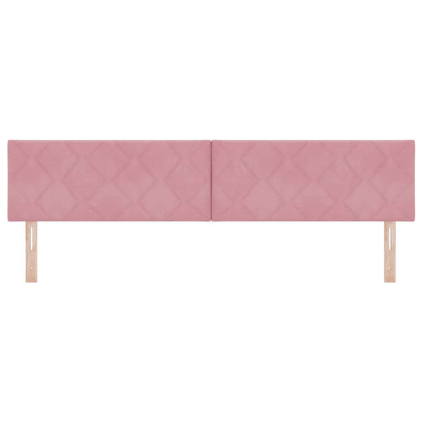 LED Kopfteil Rosa Samt 200 cm