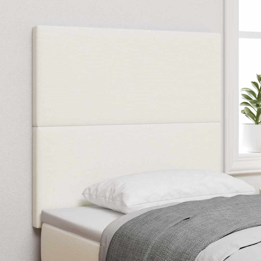 LED Kopfteil Creme Cordstoff 80 cm