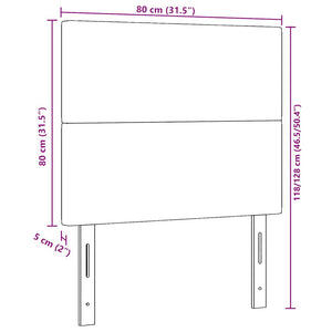 LED Kopfteil Creme Cordstoff 80 cm