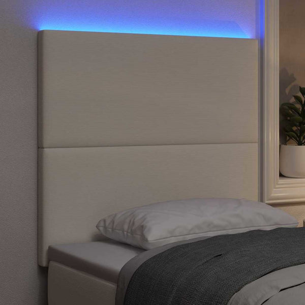 LED Kopfteil Creme 90 cm Cordstoff