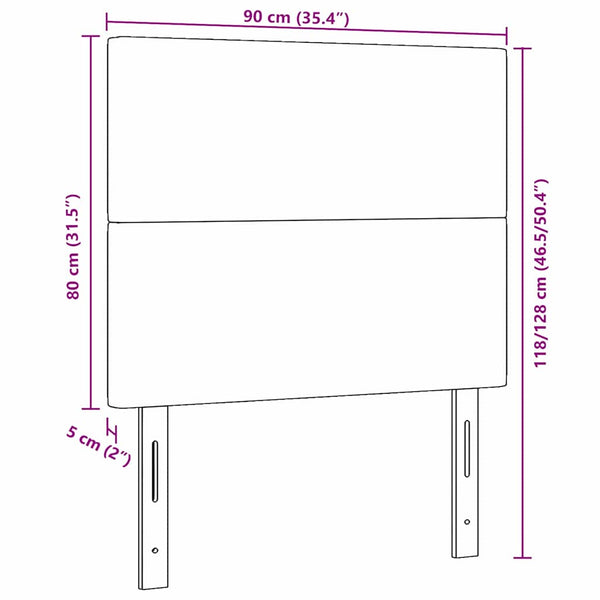 LED Kopfteil Grau-Grün 90cm