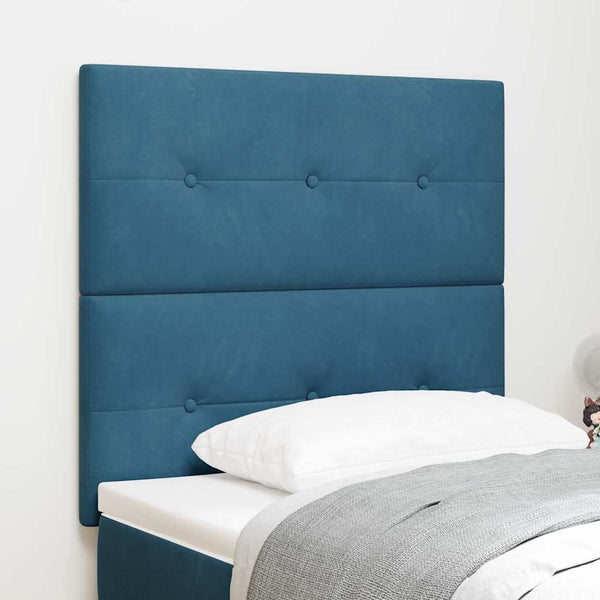 vidaXL LED Headboard with LED Strips Blue 80 cm Velvet