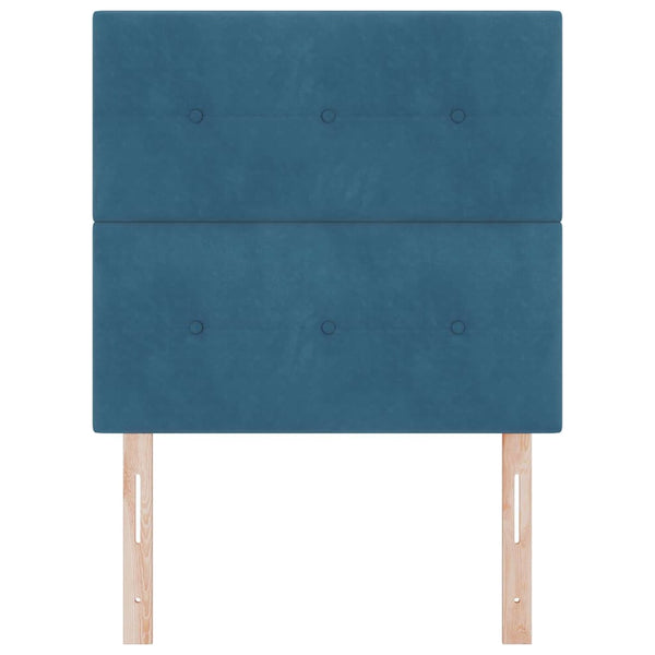 vidaXL LED Headboard with LED Strips Blue 80 cm Velvet
