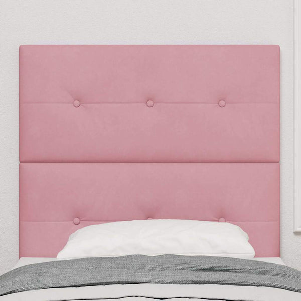 vidaXL LED Headboard with LED Strips Pink 90 cm Velvet