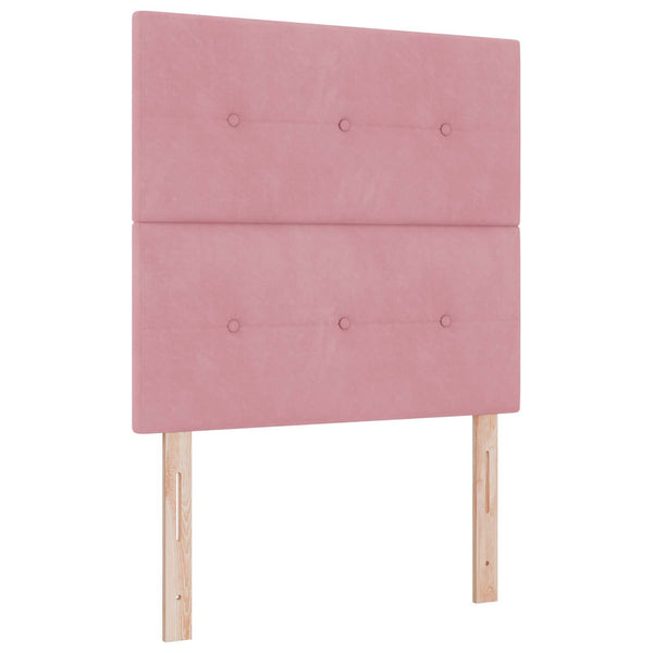 vidaXL LED Headboard with LED Strips Pink 90 cm Velvet