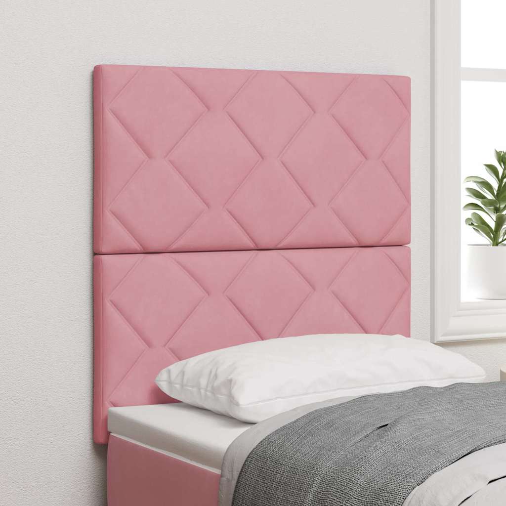 LED Kopfteil Rosa Samt 80cm