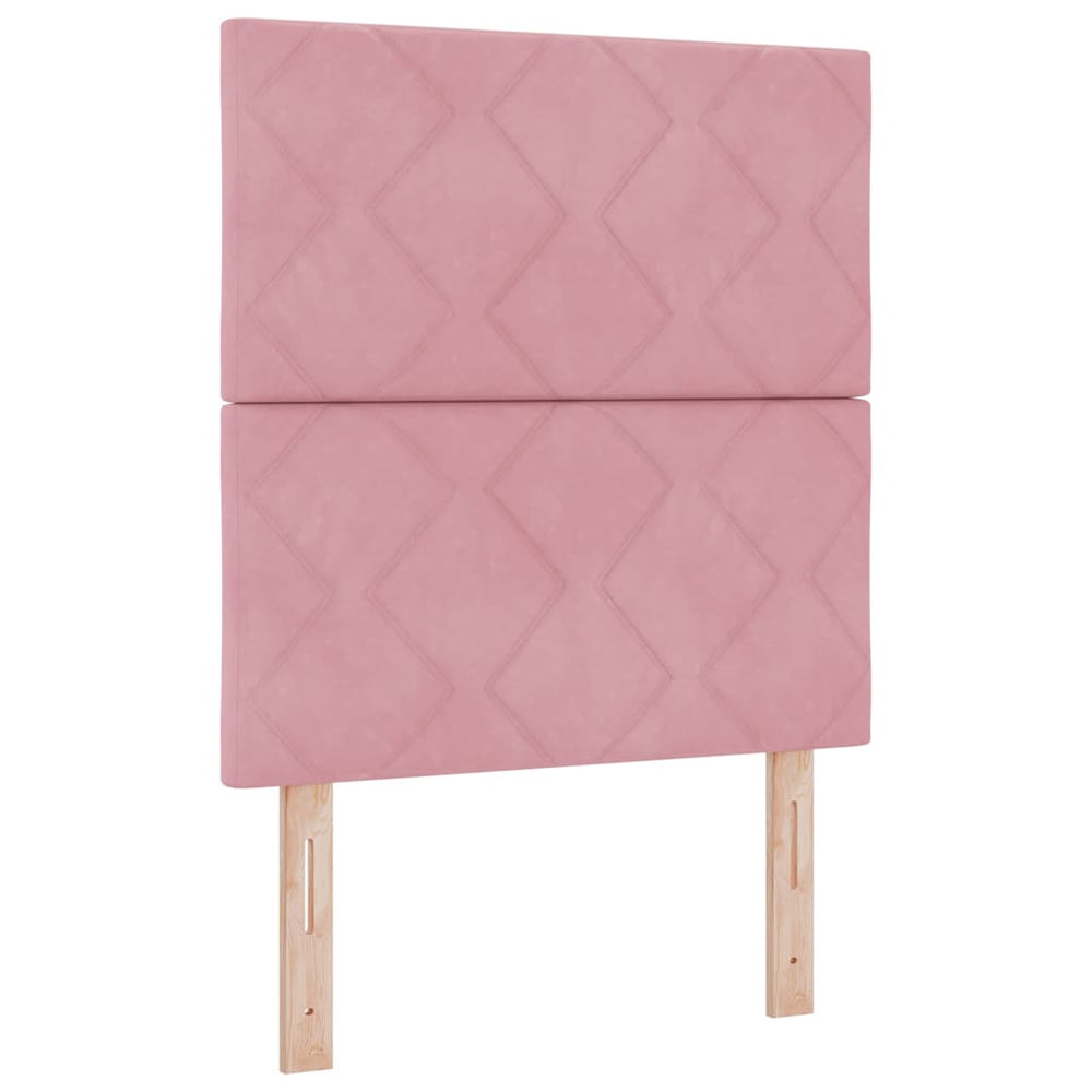 LED Kopfteil Rosa Samt 80cm