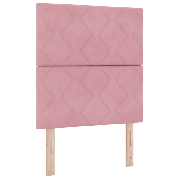 LED Kopfteil Rosa Samt 80cm