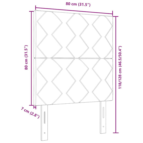 LED Kopfteil Rosa Samt 80cm
