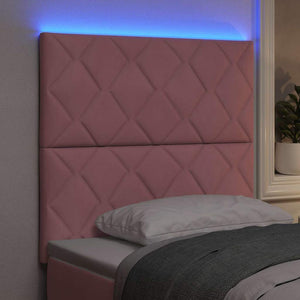 LED Kopfteil Rosa 90 cm Samt