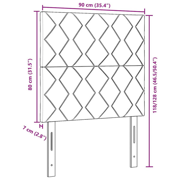 LED Kopfteil Rosa 90 cm Samt