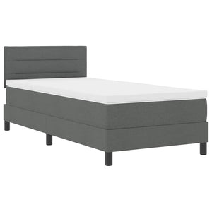 vidaXL Box Spring Bed with Headboard Dark Grey 80 x 200 cm Fabric