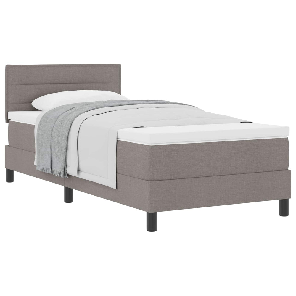 vidaXL Box Spring Bed with Headboard Taupe 80 x 200 cm Fabric