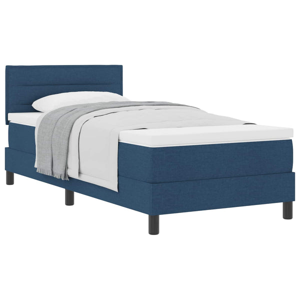 Boxspringbett Blau 90x190 cm mit Kopfteil & Kissen