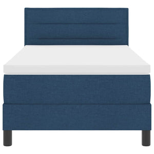 Boxspringbett Blau 90x190 cm mit Kopfteil & Kissen