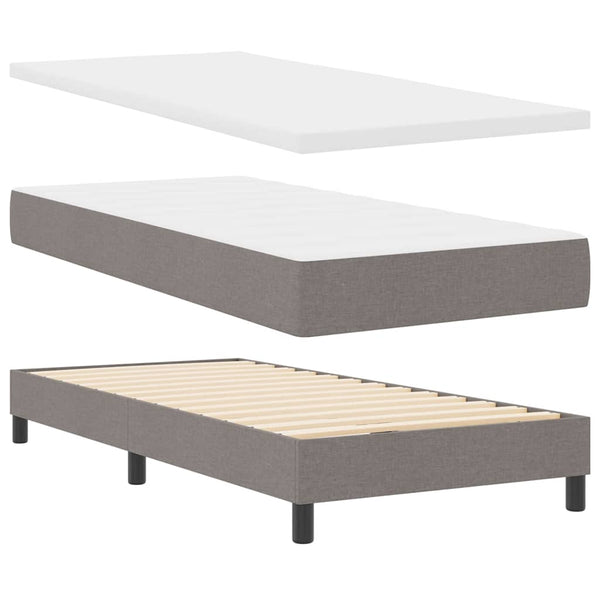 Boxspringbett Taupe 90x200 cm mit Kopfteil