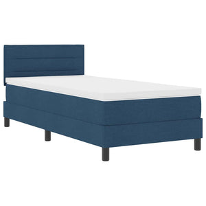 Boxspringbett Blau 90x200 cm mit Kopfteil