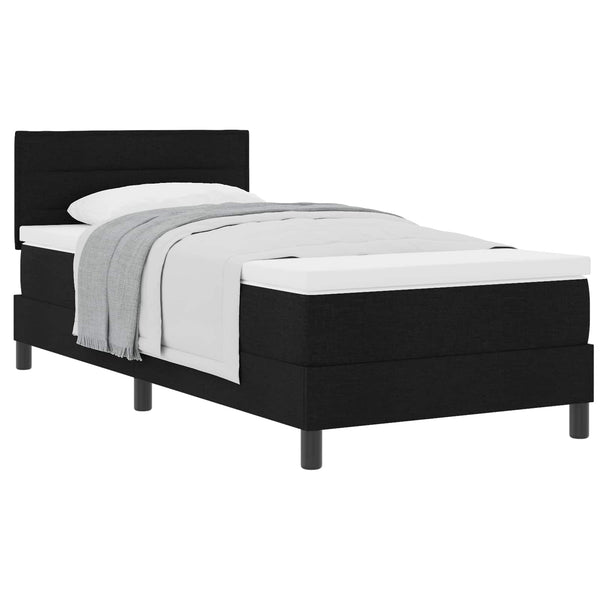 Boxspringbett Schwarz 100x200 cm mit Kopfteil