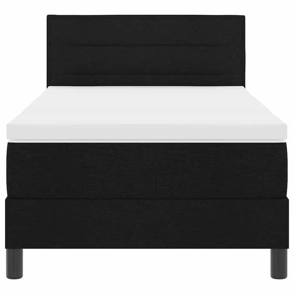 Boxspringbett Schwarz 100x200 cm mit Kopfteil