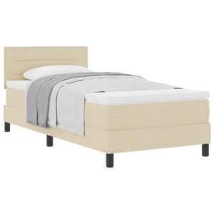 Boxspringbett Creme 100x200 cm mit Kopfteil
