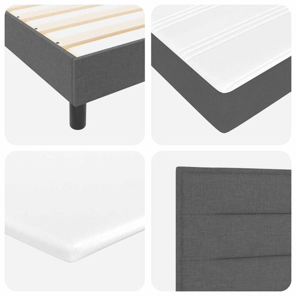 Boxspringbett Dunkelgrau 120x200 cm mit Kopfteil