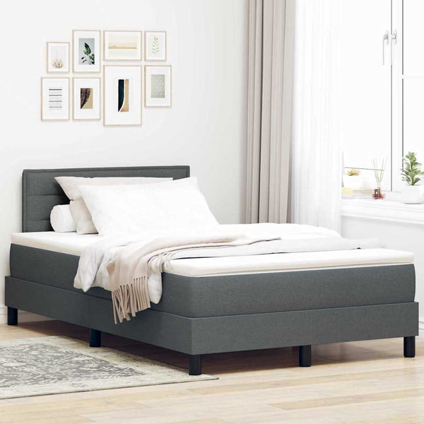 Boxspringbett Dunkelgrau 120x200 cm mit Kopfteil