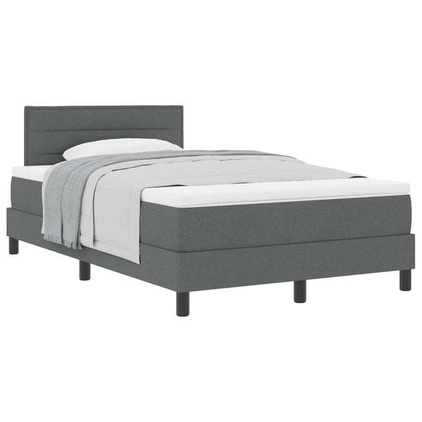 Boxspringbett Dunkelgrau 120x200 cm mit Kopfteil