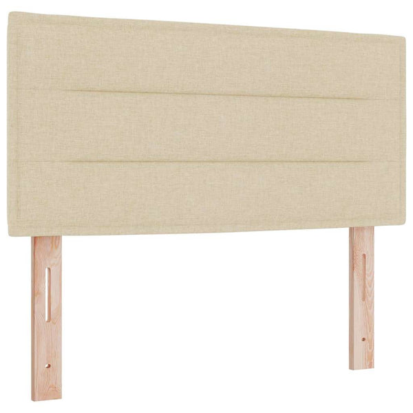 vidaXL Box Spring Bed with Headboard Cream 120 x 200 cm Fabric