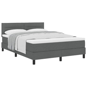 vidaXL Lit coffre avec tête de lit gris foncé 140 x 190 cm tissu