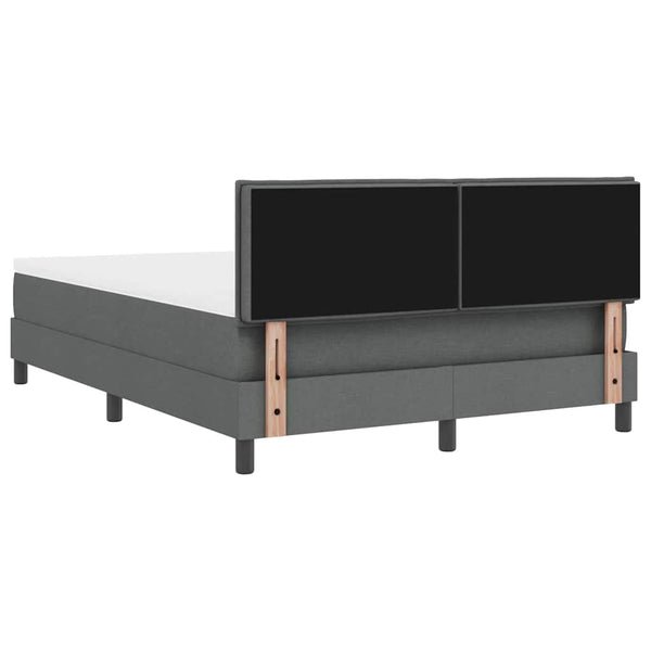 vidaXL Lit coffre avec tête de lit gris foncé 140 x 190 cm tissu