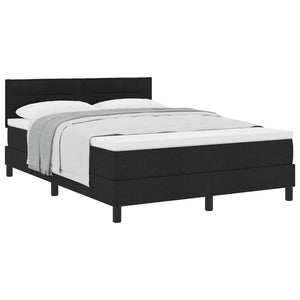 vidaXL Lit coffre tapissé avec tête de lit Noir 140 x 190 cm Tissu