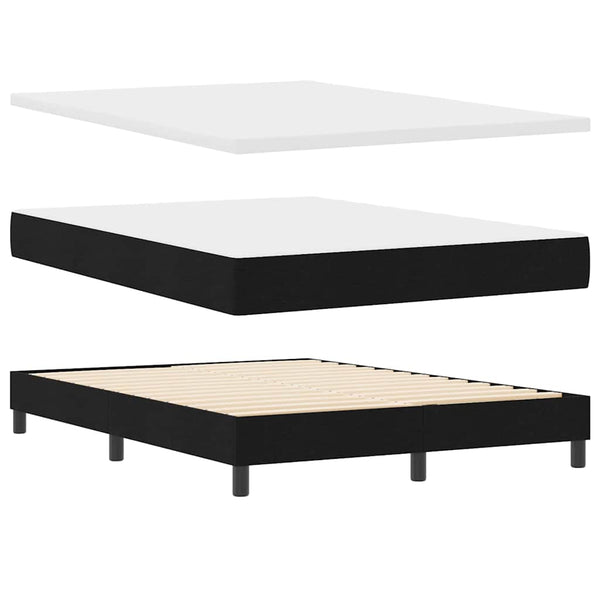 vidaXL Lit coffre tapissé avec tête de lit Noir 140 x 190 cm Tissu