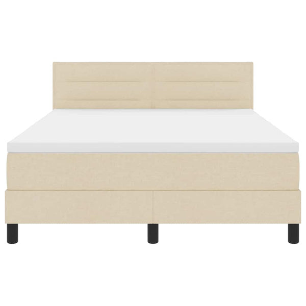 Boxspringbett Creme 140x190 cm mit Kopfteil