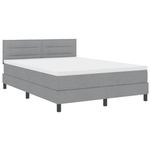 vidaXL Lit coffre avec tête de lit gris clair 140 x 200 cm Tissu