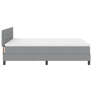 vidaXL Lit coffre avec tête de lit gris clair 140 x 200 cm Tissu
