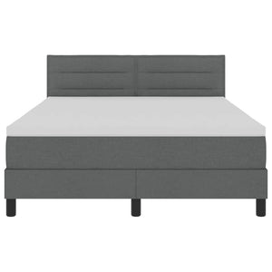 Boxspringbett 140x200 cm Dunkelgrau mit Kopfteil