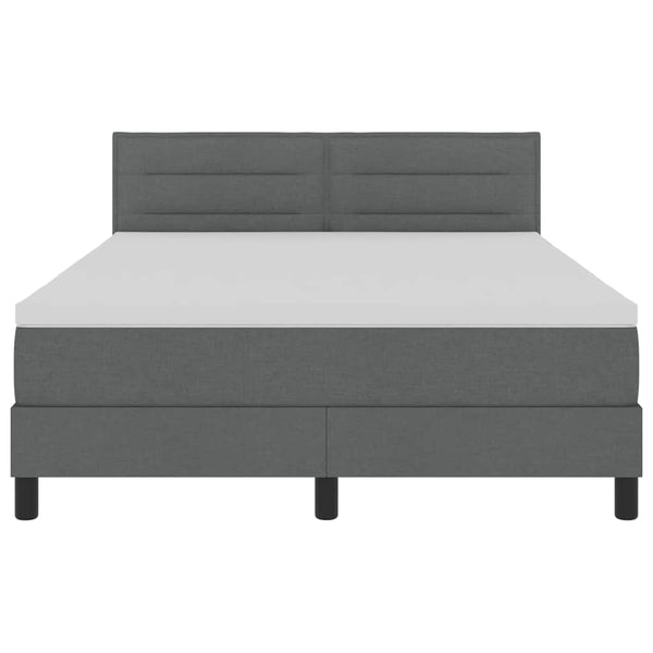 Boxspringbett 140x200 cm Dunkelgrau mit Kopfteil