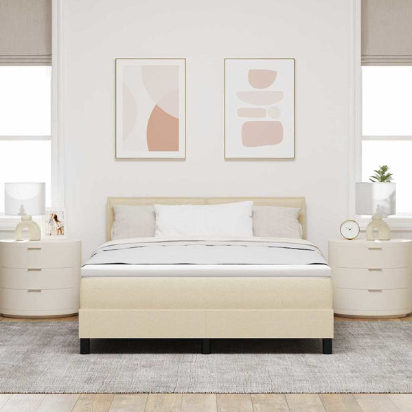 Boxspringbett Creme 160x200 cm
