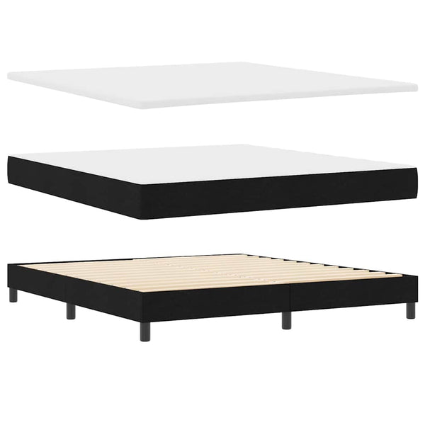Boxspringbett Schwarz 180x200 cm mit Kopfteil