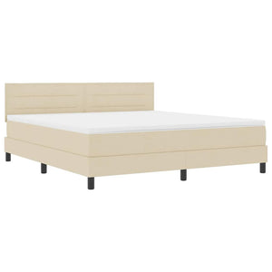 Boxspringbett Creme 180x200 cm mit Kopfteil