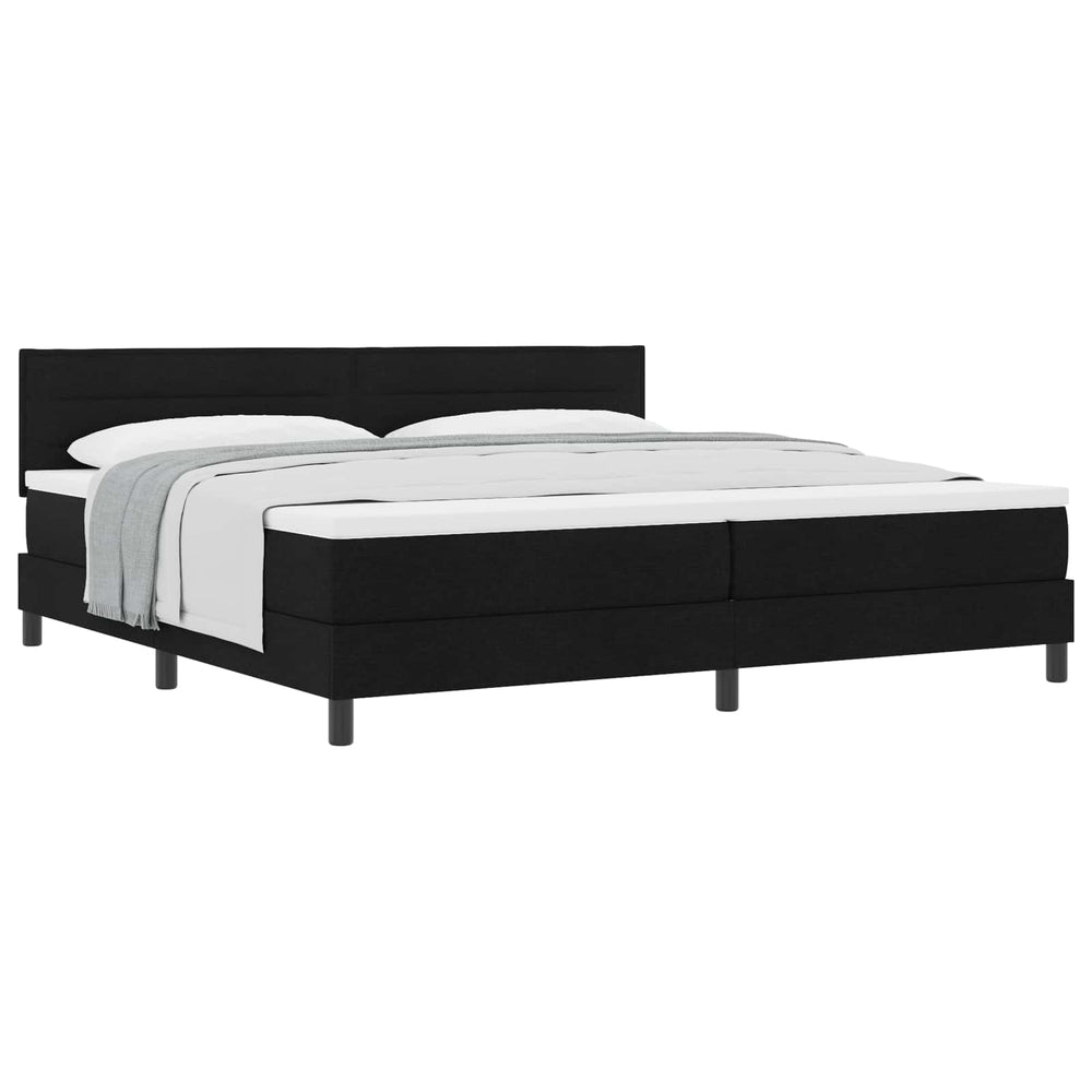 vidaXL Lit coffre avec tête de lit tissu noir 200 x 200 cm