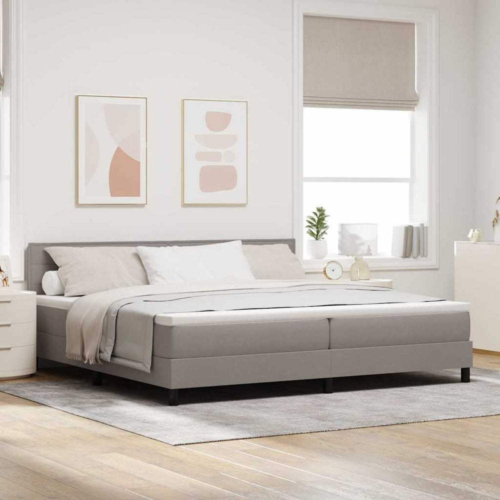 Boxspringbett Taupe 200x200 cm mit Kopfteil