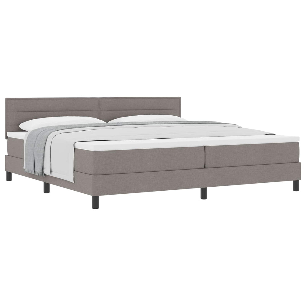 Boxspringbett Taupe 200x200 cm mit Kopfteil