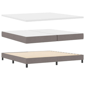 Boxspringbett Taupe 200x200 cm mit Kopfteil