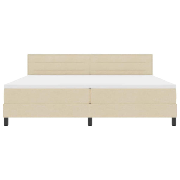 vidaXL Lit boxspring avec tête de lit crème 200 x 200 cm Tissu