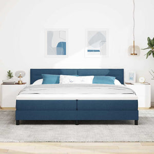 Boxspringbett Blau 200x200 cm mit Kopfteil