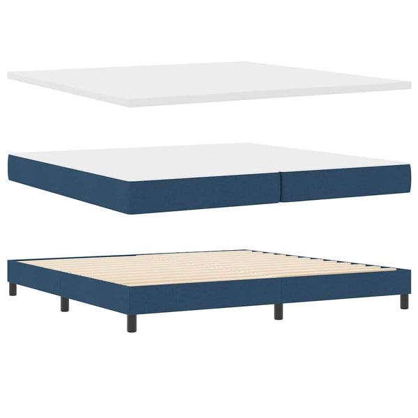 Boxspringbett Blau 200x200 cm mit Kopfteil
