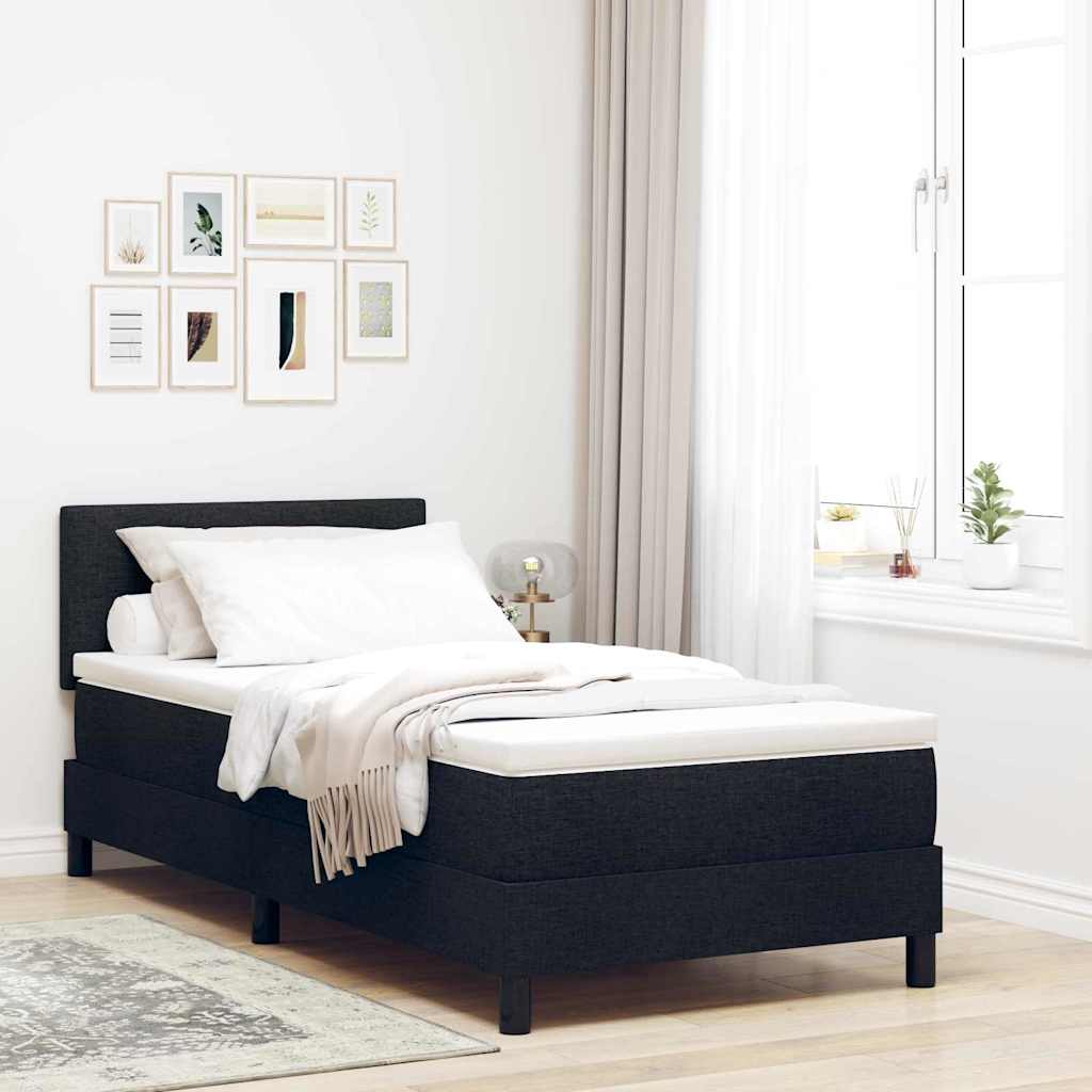 Boxspringbett Schwarz 80x200 cm mit Kopfteil